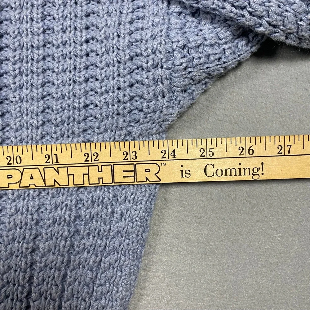 Vintage St Johns Bay Mens XLT Blue‎ Cable Knit Crew Neck Sweater Pullover - Picture 5 of 8